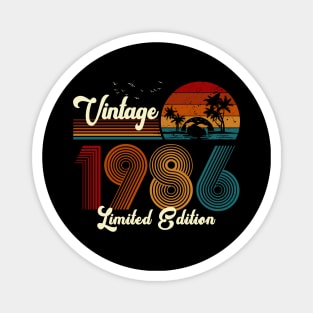 Vintage 1986 Shirt Limited Edition 34th Birthday Gift Magnet